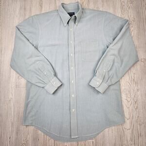 Lands End Shirt Mens 16.5 36 Tall Button Down Oxford‎ Long Sleeve Pocket Work